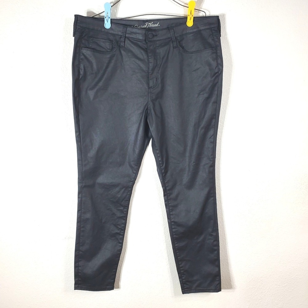 Universal Thread Womens High Rise Skinny Pants 18/34R Black Fair Trade Certified